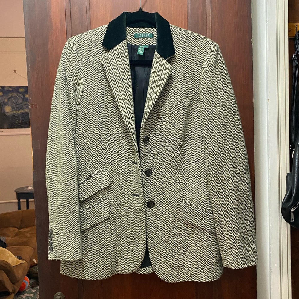 Ralph Lauren Herringbone Pattern Blazer
